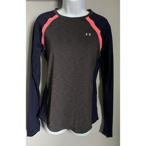Under Armour COLDGEAR Fitted Shirt Womens Medium Gray Long Sleeve Fleece‎ Lined